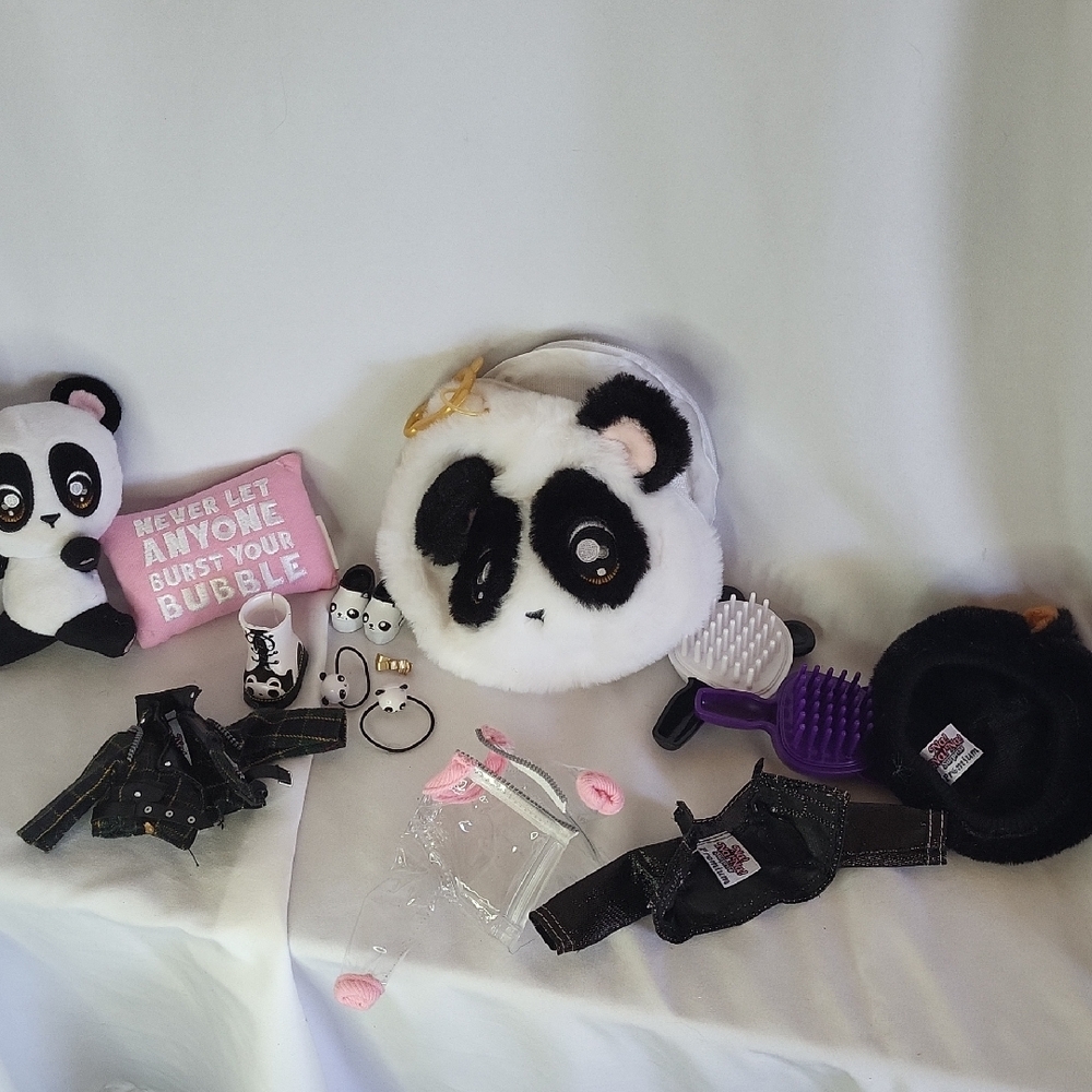 Na na na Surprise Panda Accessory Bundle Jackets Hairbows Hat Shoes For Dolls